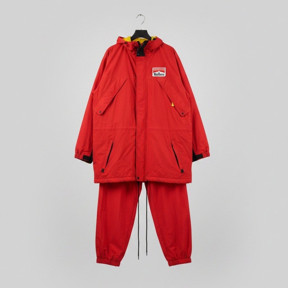 Vintage Marlboro‎ Adventure Team Red Nylon Track Suit Jacket XL Pants L 90s Set